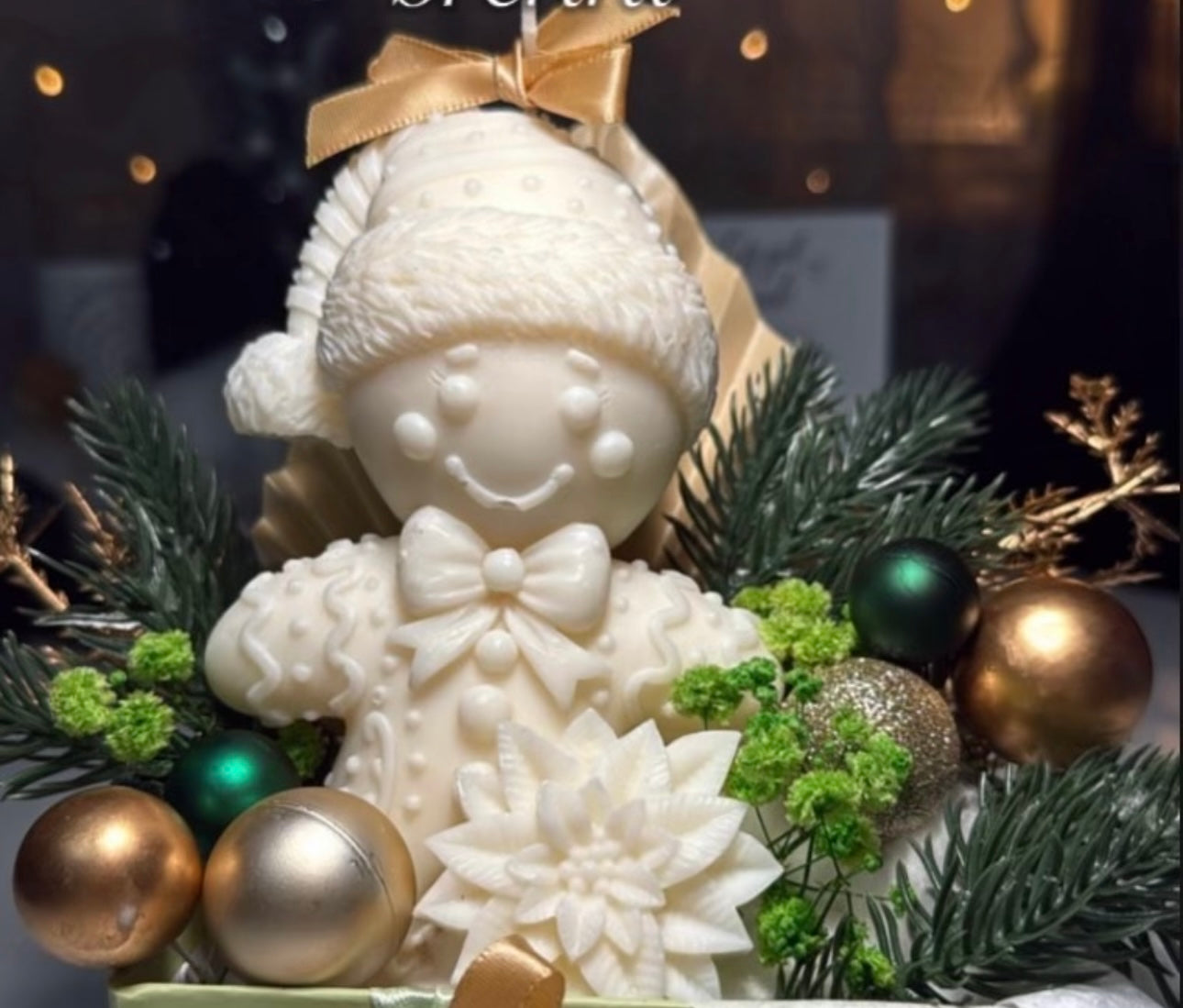 Lebkuchenmann – Weihnachtskerze aus Sojawachs