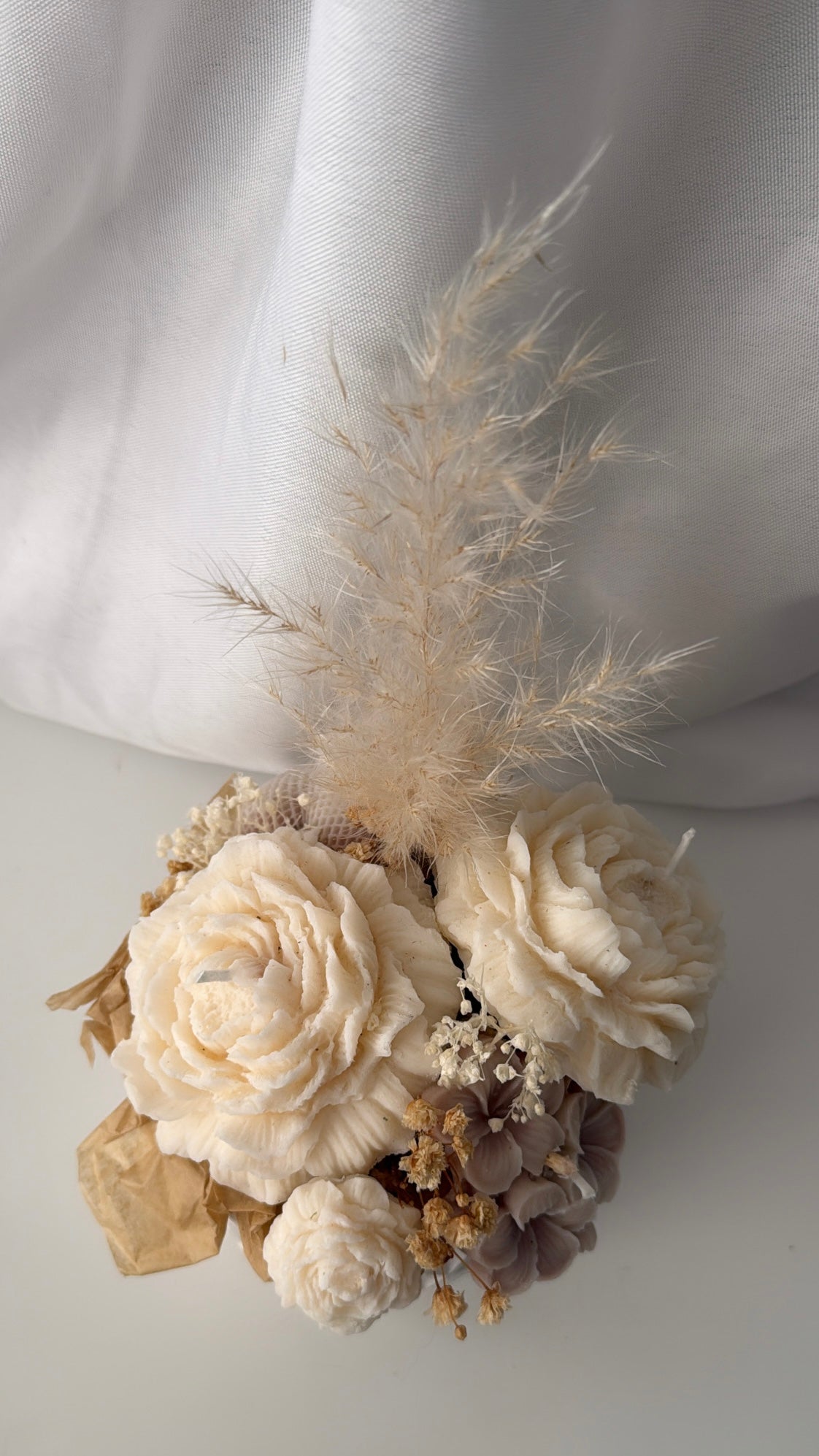 Geometrische Vase Creme Peonie