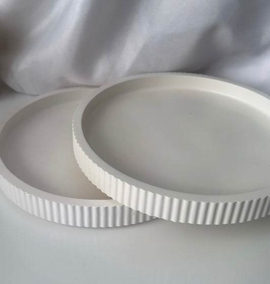 Tablett geriffelt rund