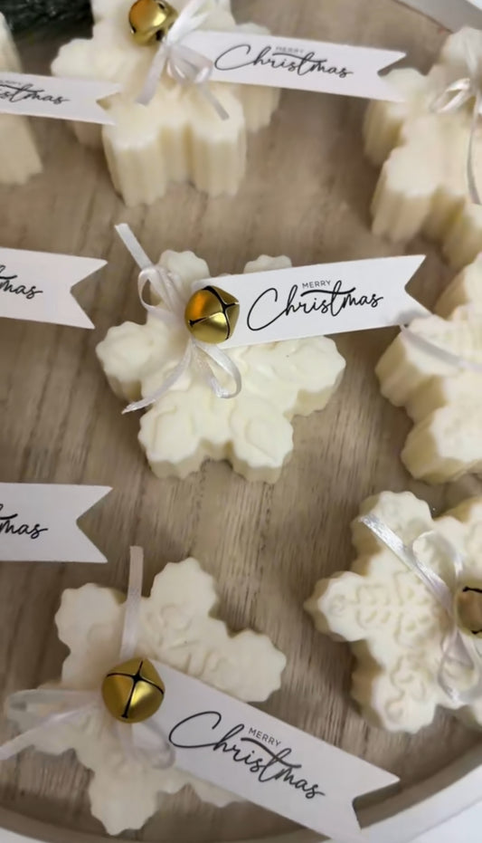 Schneeflocken-Kerzen aus Sojawachs